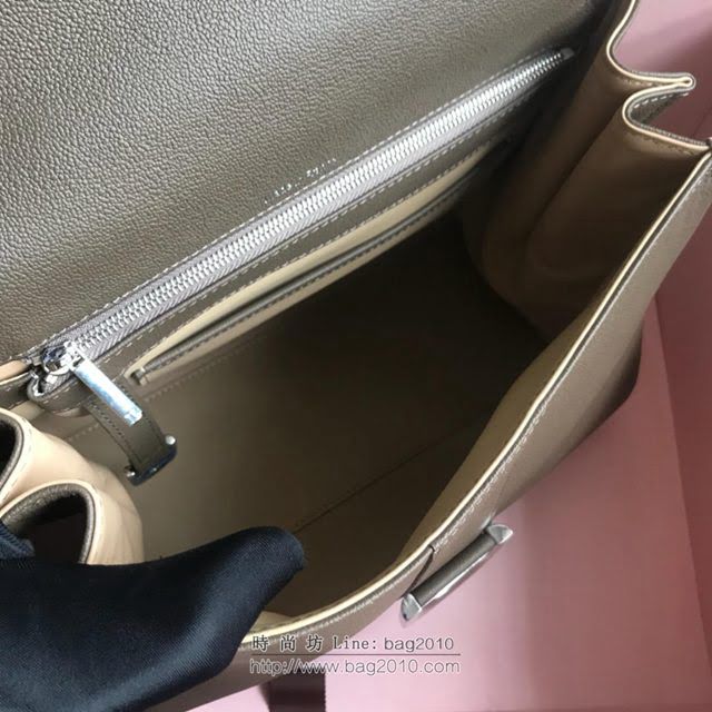 DELVAUX女包 2019春夏最新色 專櫃原廠皮 德爾沃女手提包 DV0028大象灰 中號 Delvaux單肩斜挎包  fcs1166